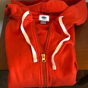 Women’s orange old navy zip up hoodie